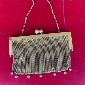 Elegant Gold Mesh Evening Bag